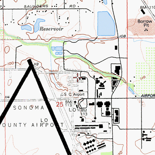 Topographic Map of California Department of Forestry and Fire Protection Sonoma Air Attack Base, CA