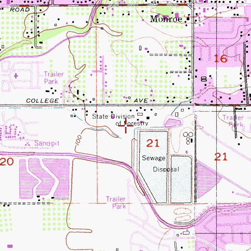 Topographic Map of Department of Forestry and Fire Protection Satna Rosa Station, CA