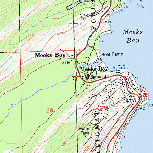 Topographic Map of Meeks Bay Fire Protection District Station 61, CA