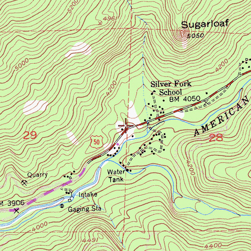 Topographic Map of El Dorado County Fire Protection District Station 16, CA