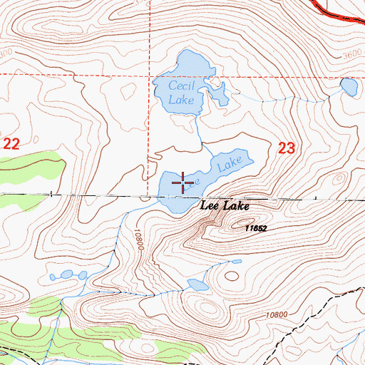 Topographic Map of Lee Lake, CA