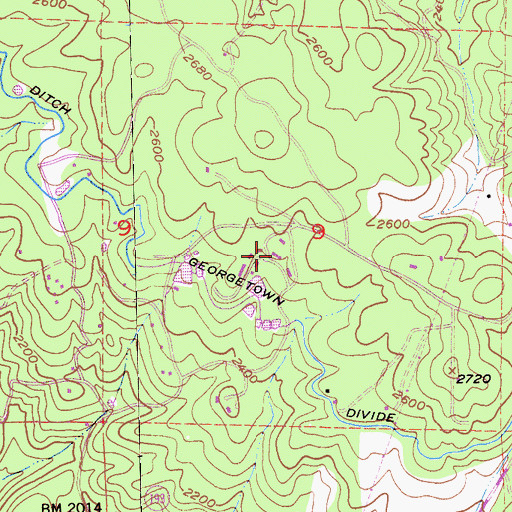 Topographic Map of Department of Forestry and Fire Protection Growlersburg Conservation Camp, CA