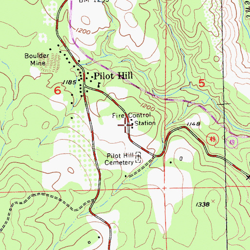 Topographic Map of Department of Forestry and Fire Protection Station 70 Pilot Hill, CA