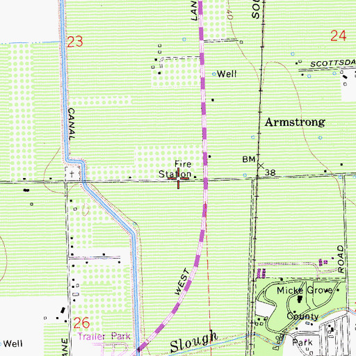 Topographic Map of Woodbridge Fire Protection District Station 2, CA