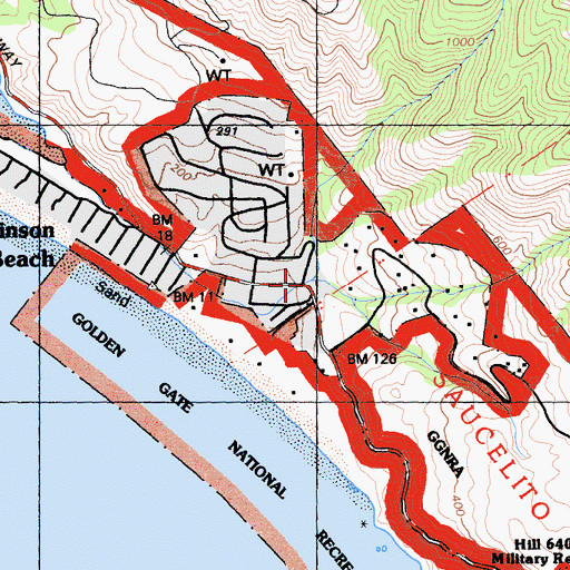 Topographic Map of Stinson Beach Fire Protection District, CA