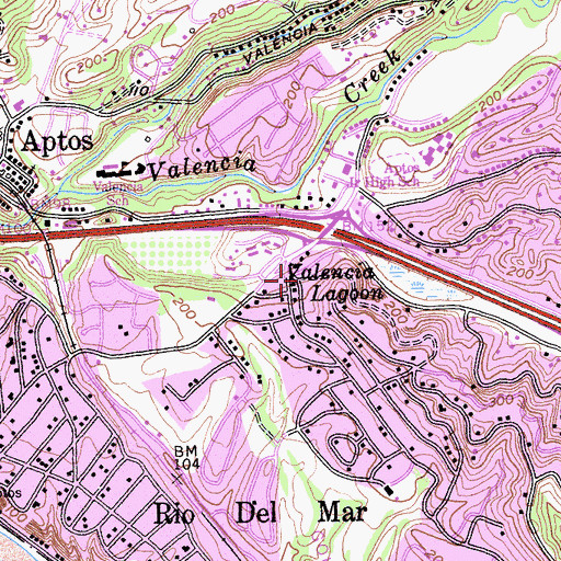 Topographic Map of Aptos / La Selva Fire Protection District Station 2, CA
