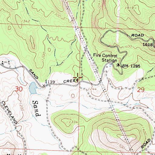 Topographic Map of Fresno County Fire Protection District Sand Creek, CA