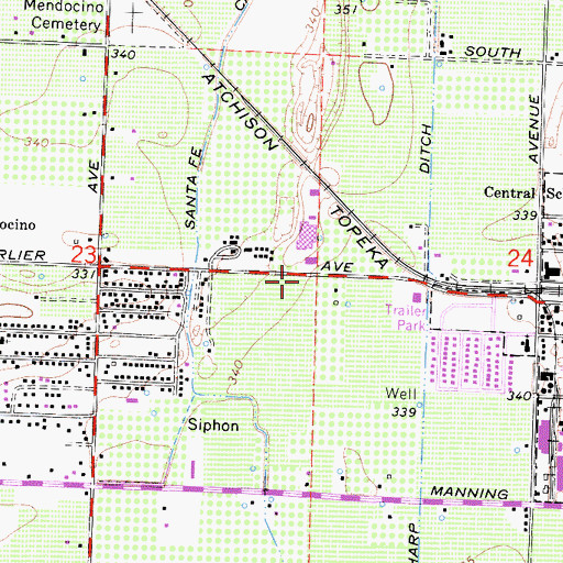 Topographic Map of Parlier Volunteer Fire Department, CA