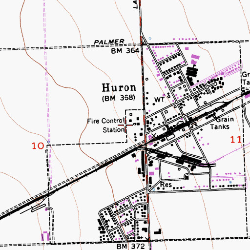 Topographic Map of Fresno County Fire Protection District Station 93 Huron, CA