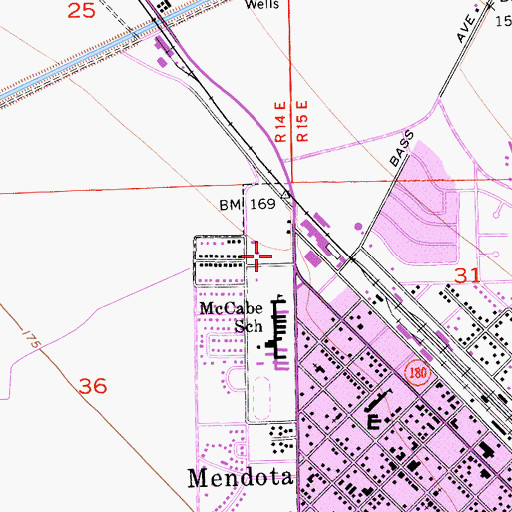 Topographic Map of Fresno County Fire Protection District Station 96 Mendota, CA