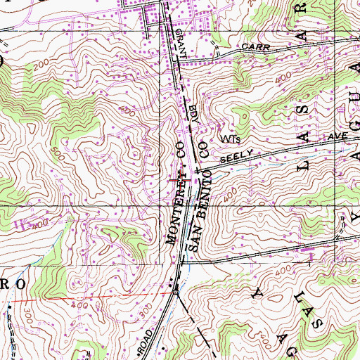 Topographic Map of Department of Forestry and Fire Protection Aromas Tri - County Fire District, CA