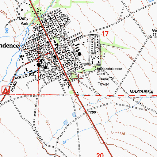 Topographic Map of Department of Forestry and Fire Protection Station 59 Independence, CA