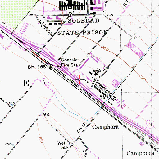 Topographic Map of Department of Forestry and Fire Protection Gonzales Unit, CA