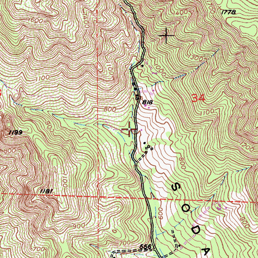 Topographic Map of Napa County Fire Department Station 13 Soda Canyon, CA