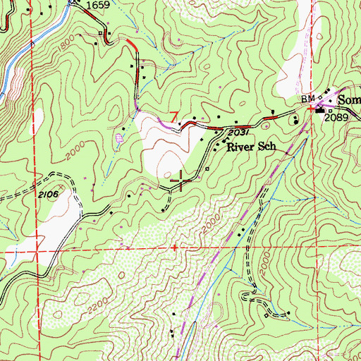 Topographic Map of Pioneer Fire Protection District Station 32 Sand Ridge, CA