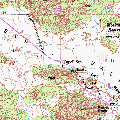 Topographic Map of Napa County Fire Department Station 14 Capell Valley, CA