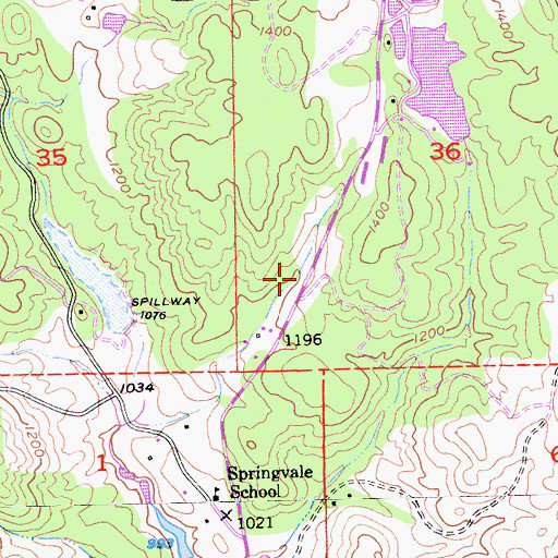 Topographic Map of Rescue Fire Protection District Station 81, CA