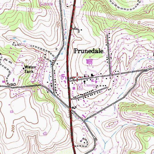 Topographic Map of North County Fire Protection District of Monterey County Station 2, CA