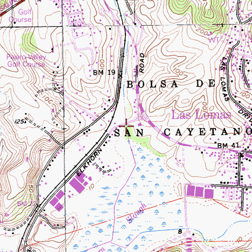 Topographic Map of North County Fire Protection District of Monterey County Station 3, CA