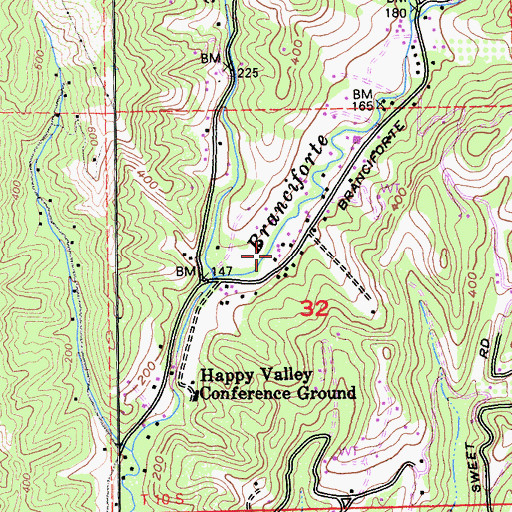Topographic Map of Branciforte Fire Protection District, CA