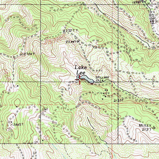Topographic Map of Lake Lee, CA