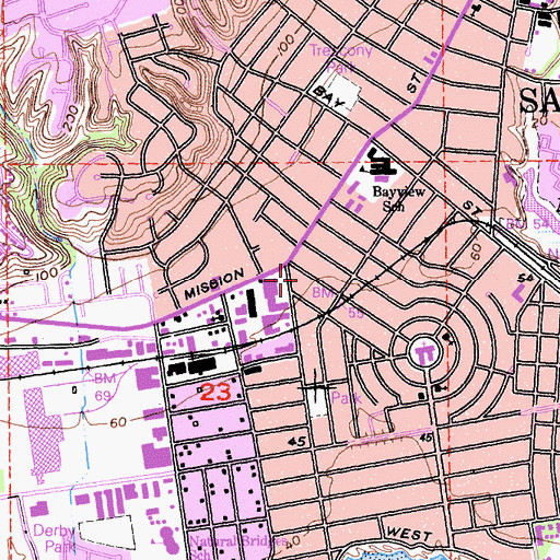 Topographic Map of Santa Cruz Fire Department Station 3, CA