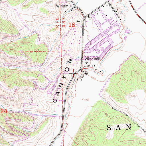 Topographic Map of South Monterey County Fire Protection District Pine Canyon Fire Station, CA