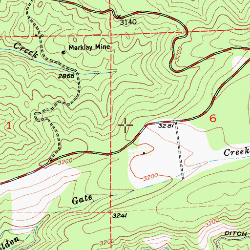 Topographic Map of Lockwood Fire Protection District Station 151, CA
