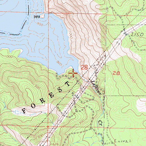 Topographic Map of Lefever Creek, CA