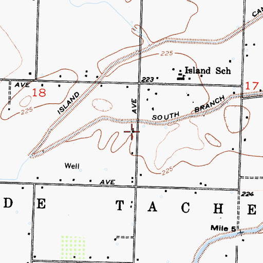 Topographic Map of Kings County Fire Department Station 6 Island, CA