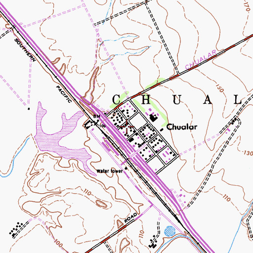 Topographic Map of Salinas Rural Fire Protection District Station 2 Chualar Station, CA