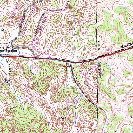 Topographic Map of Salinas Rural Fire Protection District Station 2 Laureles Station, CA