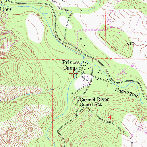 Topographic Map of Cachagua Fire Protection District Station 1 Nason Road, CA