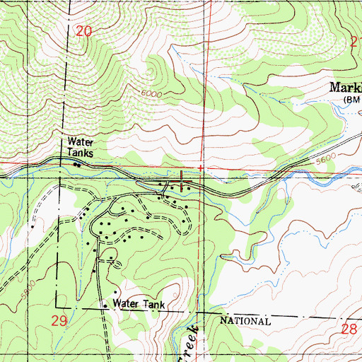 Topographic Map of Markleeville Volunteer Fire Department, CA