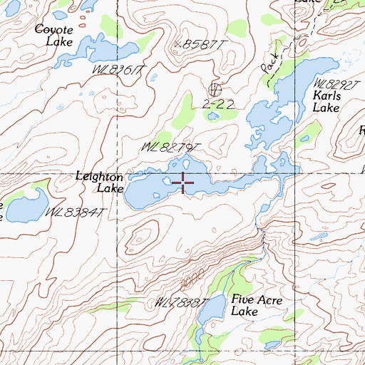 Topographic Map of Leighton Lake, CA
