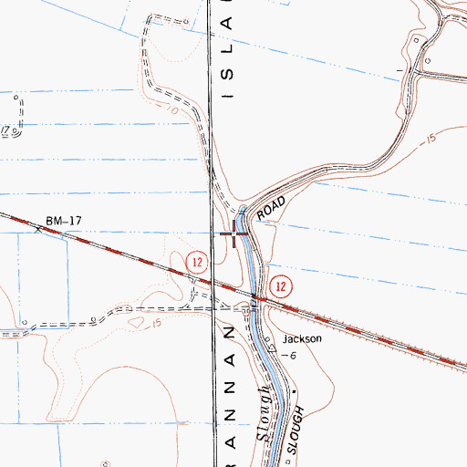 Topographic Map of River Delta Fire District Station 87, CA