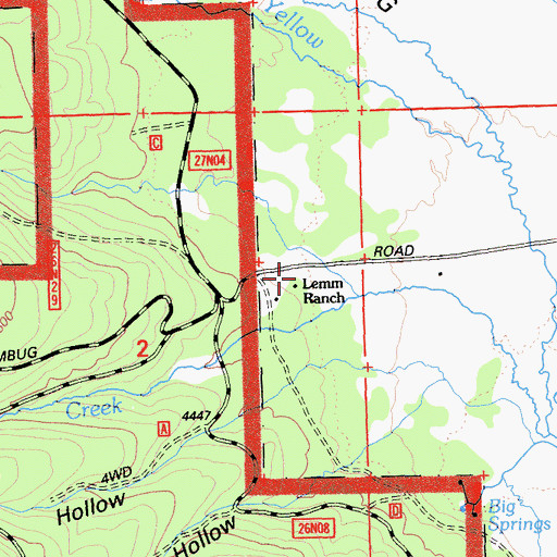 Topographic Map of Lemm Ranch, CA