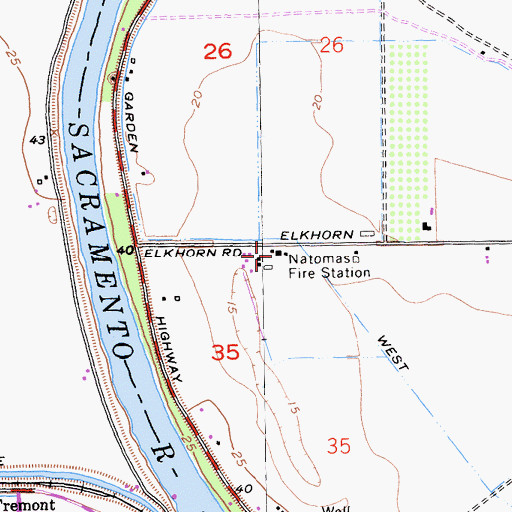 Topographic Map of Sacramento City Fire Department Station 3, CA