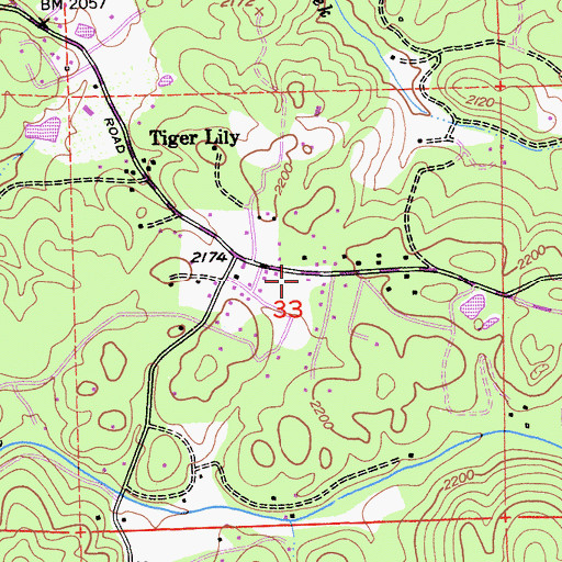 Topographic Map of El Dorado County Fire Protection District Station 23 Oak Hill, CA