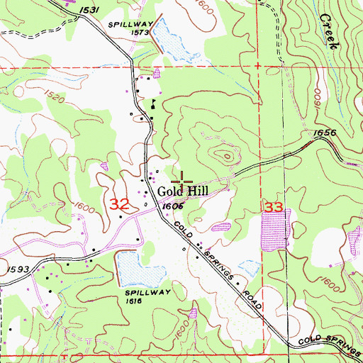 Topographic Map of El Dorado County Fire Protection District Station 27 Gold Hill, CA
