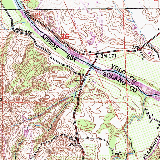 Topographic Map of Vacaville Fire Protection District Station 68, CA