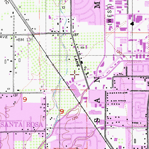 Topographic Map of Santa Rosa Fire Department Station 3, CA
