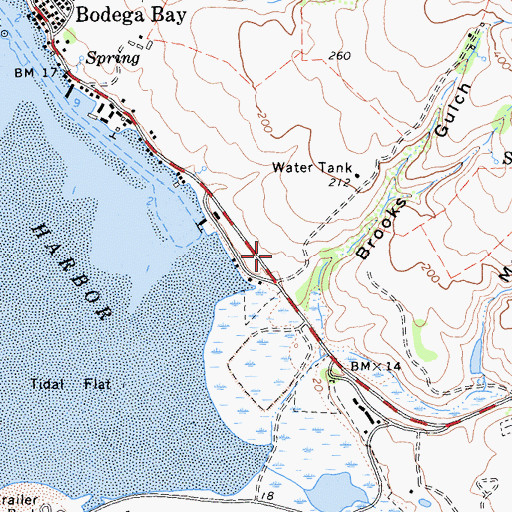 Topographic Map of Bodega Bay Fire Protection District, CA
