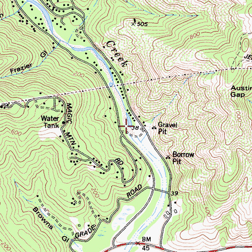 Topographic Map of Cazadero Volunteer Fire Department Station 2, CA