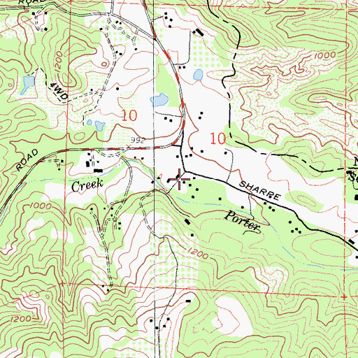Topographic Map of Mountain Volunteer Fire Department, CA