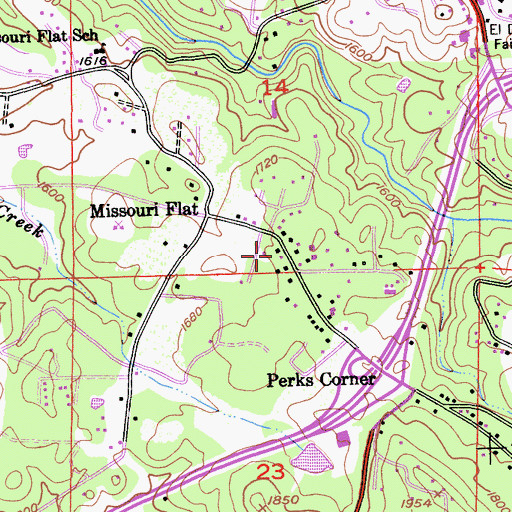 Topographic Map of Diamond Springs - El Dorado Fire Protection District Station 48, CA