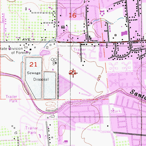 Topographic Map of Santa Rosa Fire Department Station 2, CA