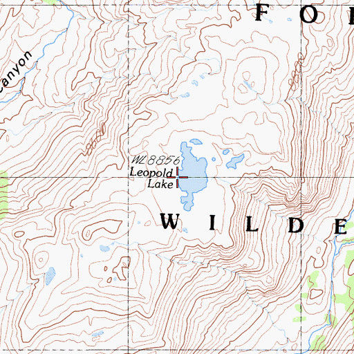 Topographic Map of Leopold Lake, CA