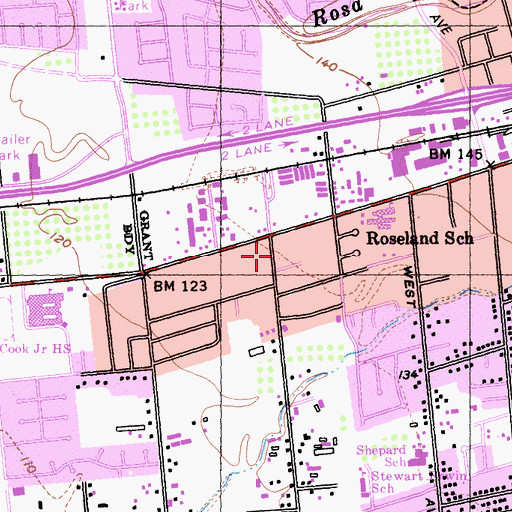 Topographic Map of Santa Rosa Fire Department Station 8, CA