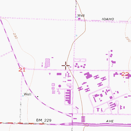 Topographic Map of Naval Air Station Lemoore Federal Fire Department, CA